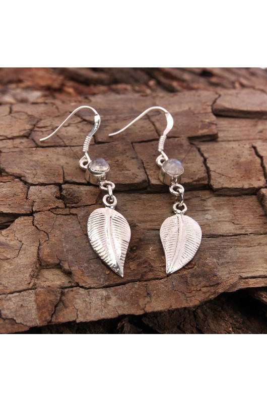 Sterling Silver Salal Dangle Earrings Botanical Nature Jewelry Silver Leaf Earrings